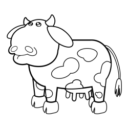 Cute and Funny Cow Coloring Page