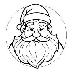 Cute and Smiling Santa Claus Coloring Page