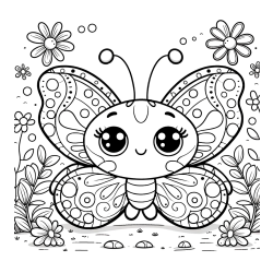 Cute Butterfly Coloring Page