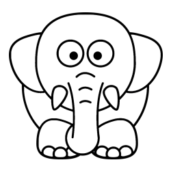 Cute Elephant Coloring Page for Kids