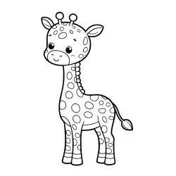 Cute Giraffe Coloring Page for Kids