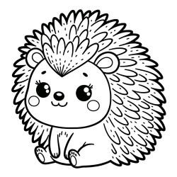 Cute Hedgehog Coloring Page