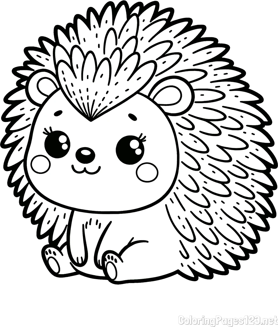 Cute Hedgehog Coloring Page