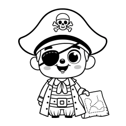 Cute Pirate Coloring Page