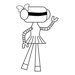 Cute Robot Girl Coloring Page