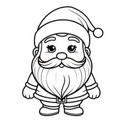 Cute Santa Claus Coloring Page for Kids