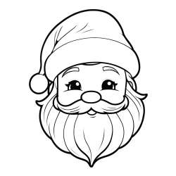 Cute Santa Claus Head Coloring Page