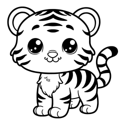 Cute Tiger Cub Coloring Page