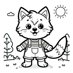 Cute Wolf Coloring Page