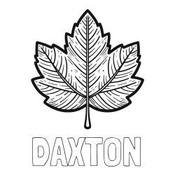 Online Created Coloring Page - DAXTON Coloring Page and Autumn Leaf Coloring Page