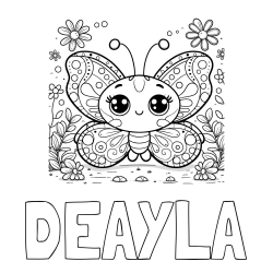 Online Created Coloring Page - DE-AYLA Coloring Page and Cute Butterfly Coloring Page