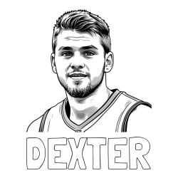 Online Created Coloring Page - DEXTER Coloring Page and Basketball Player Coloring Page