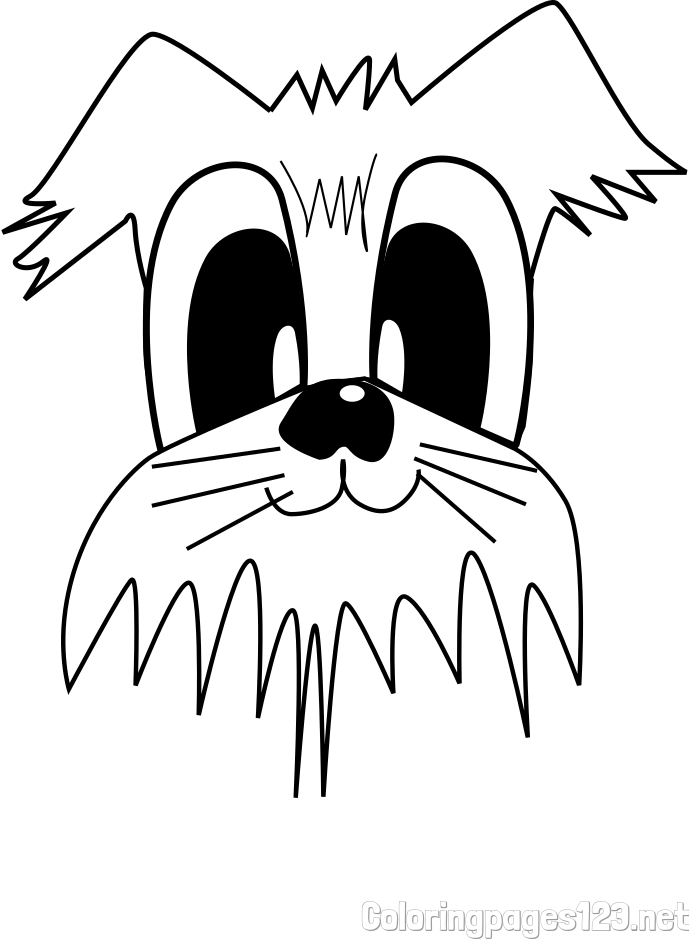 Simple Coloring Page of a Smiling Dog