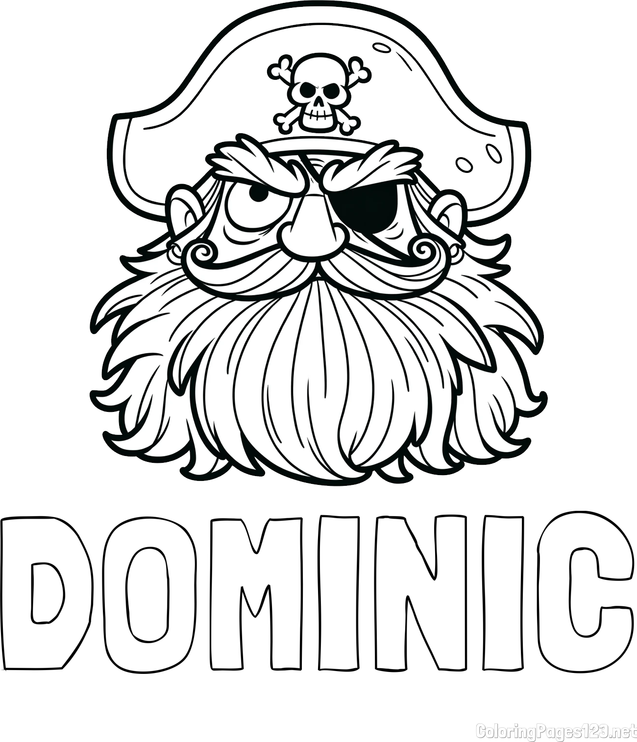 DOMINIC Coloring Page alongside Old Pirate Coloring Page for Kids