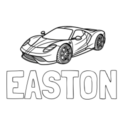 Online Created Coloring Page - EASTON Coloring Page and Free Printable Coloring Page of a Racing Car
