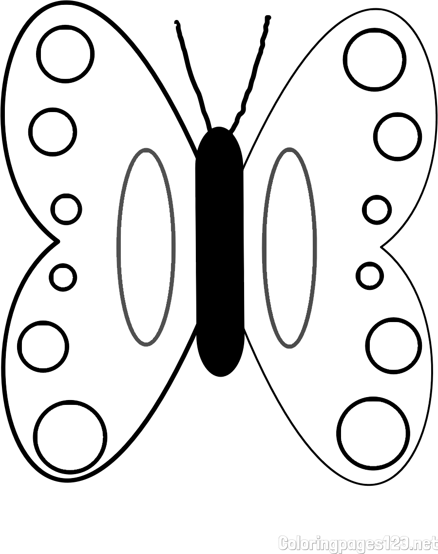 Easy Butterfly Coloring Page