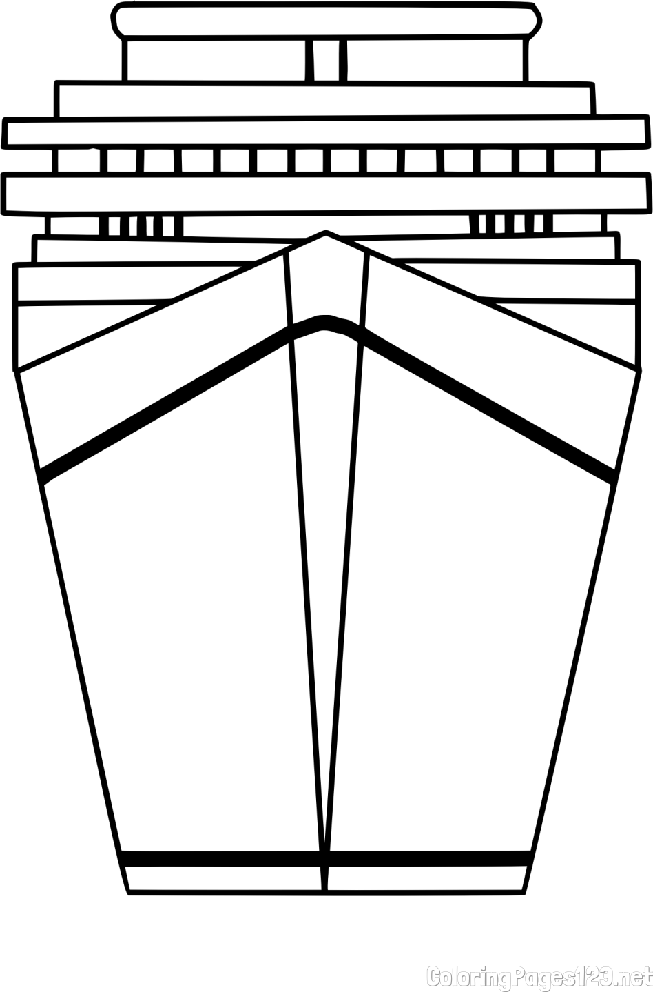 Easy Cargo Ship Coloring Page