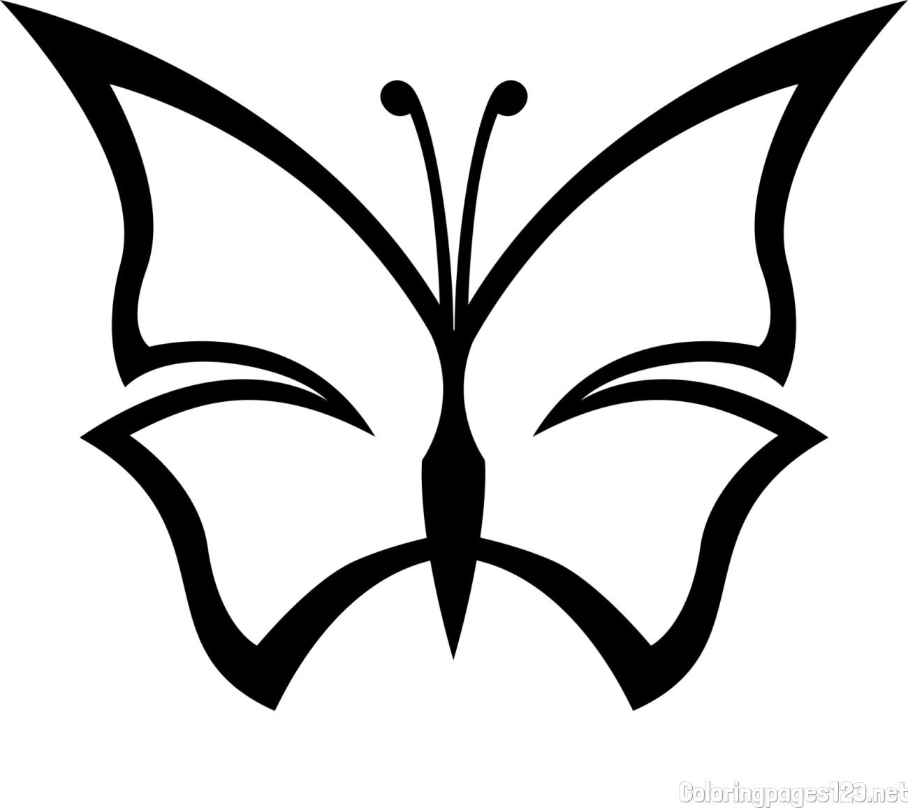 Easy Coloring Page of a Butterfly
