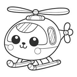 Easy Coloring Page of a Helicopter