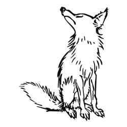 Easy Coloring Page of an Old Fox