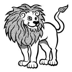 Easy Coloring Page of Smiling Lion