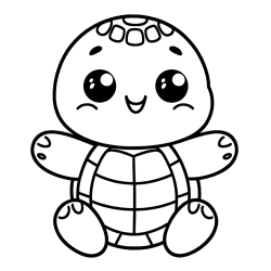 Easy Coloring Page of Turtle