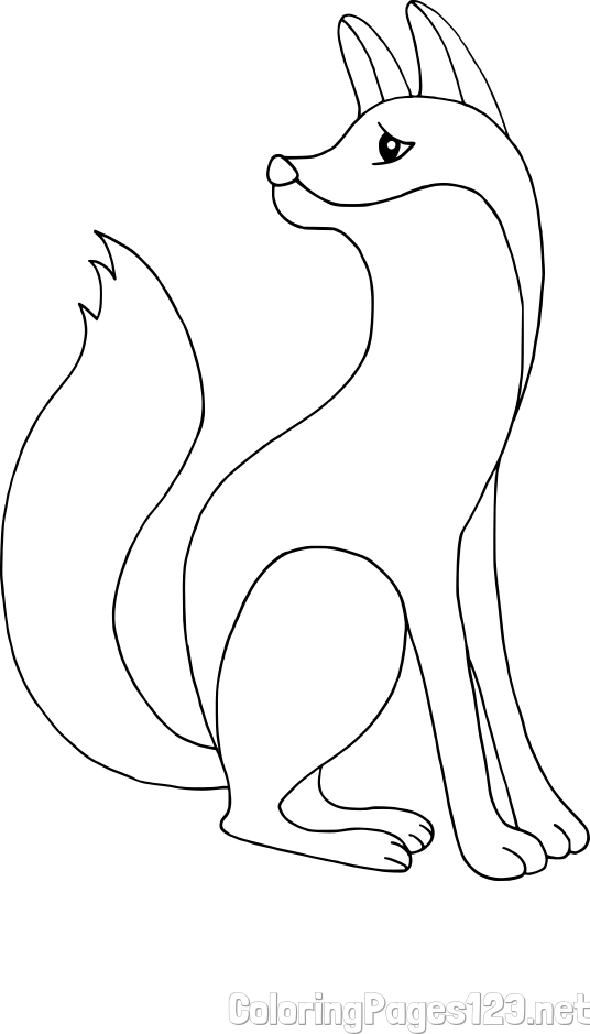 Easy Fox Coloring Page