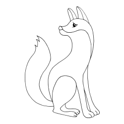 Easy Fox Coloring Page