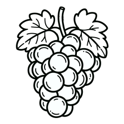 Easy Grape Coloring Page