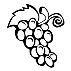 Easy  Grape Coloring Page for Kids