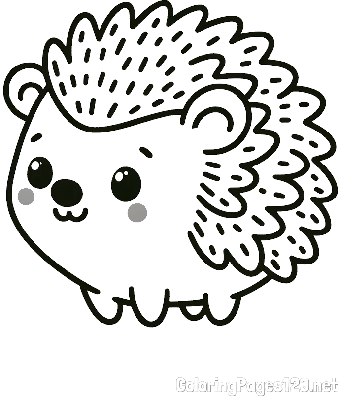 Easy Hedgehog Coloring Page for Kids
