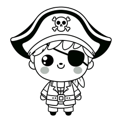 Easy Pirate Coloring Page for Kids