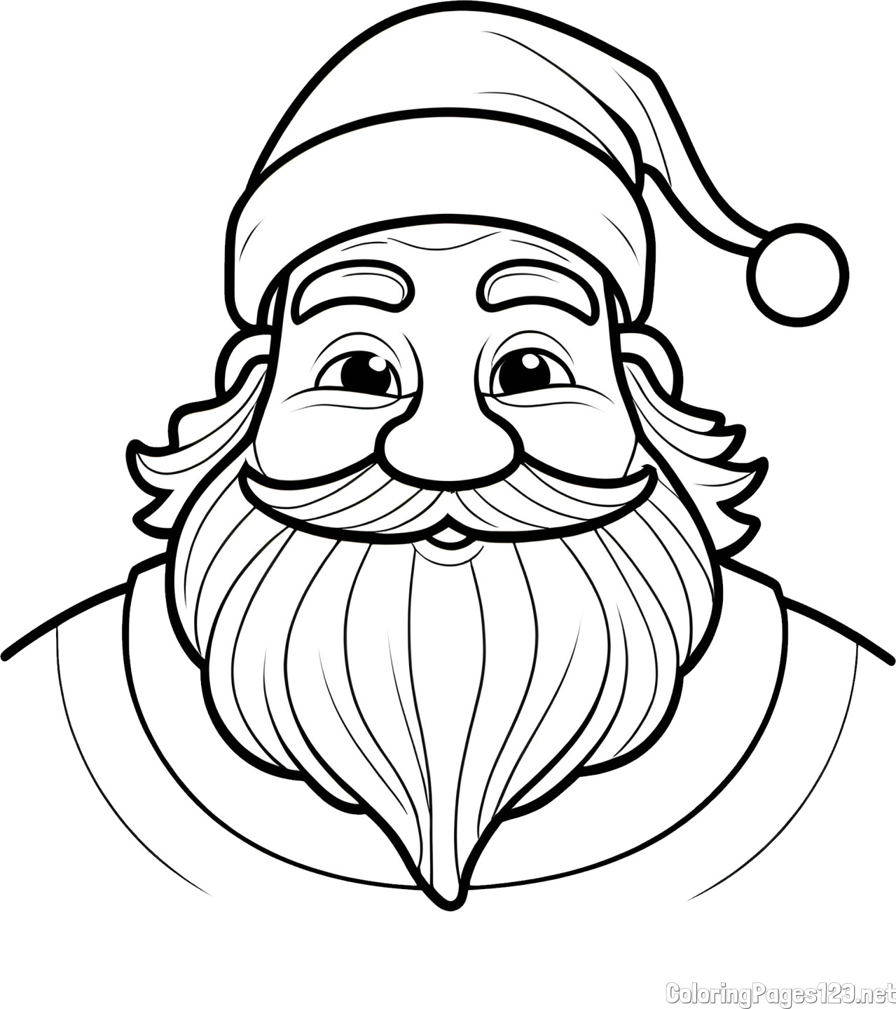 Easy Santa Claus Coloring Page for Kids