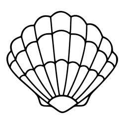 Easy Seashell Coloring Page