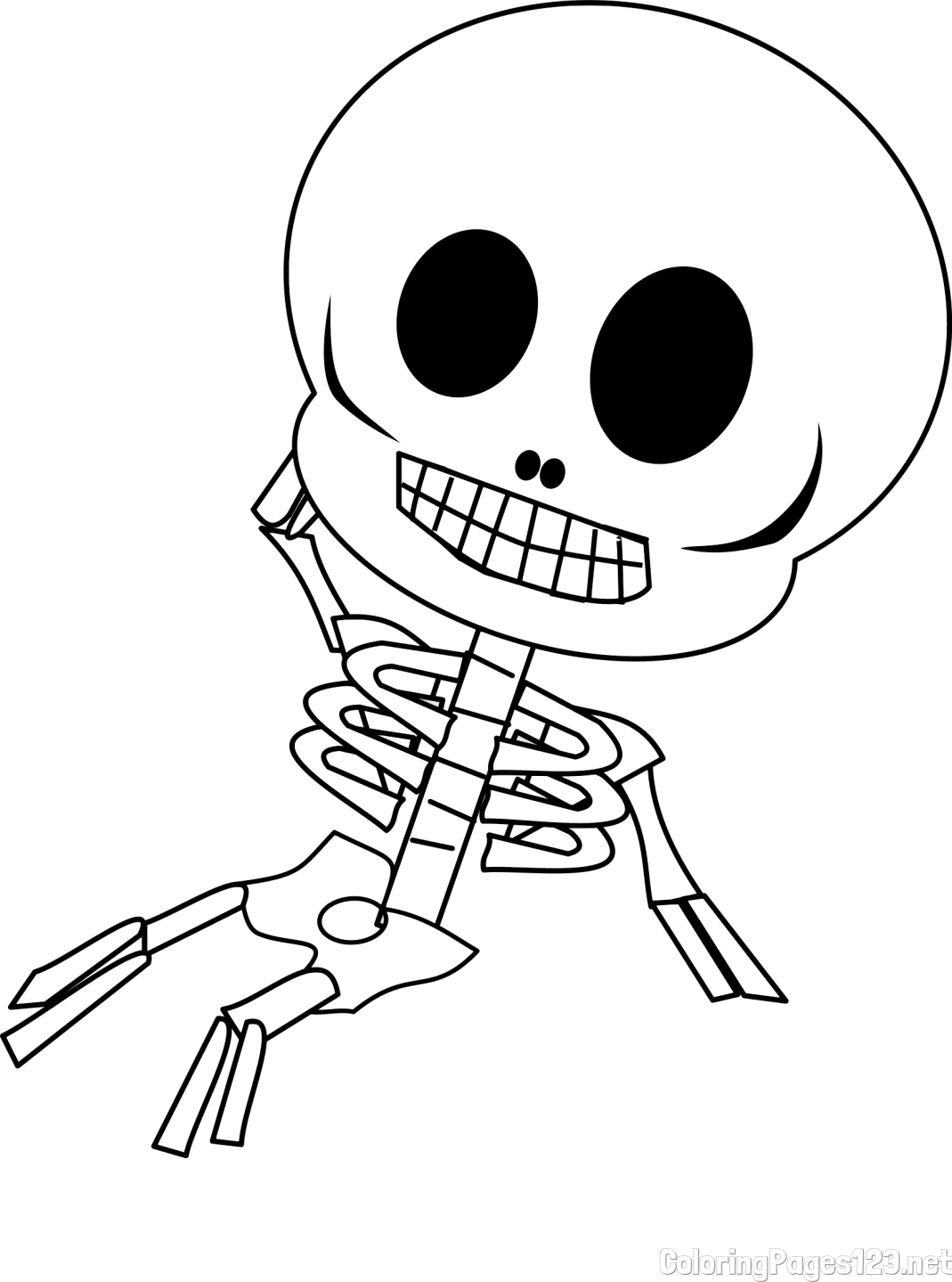 Easy Skeleton Coloring Page