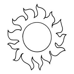 Easy Sun Coloring Page for Kids