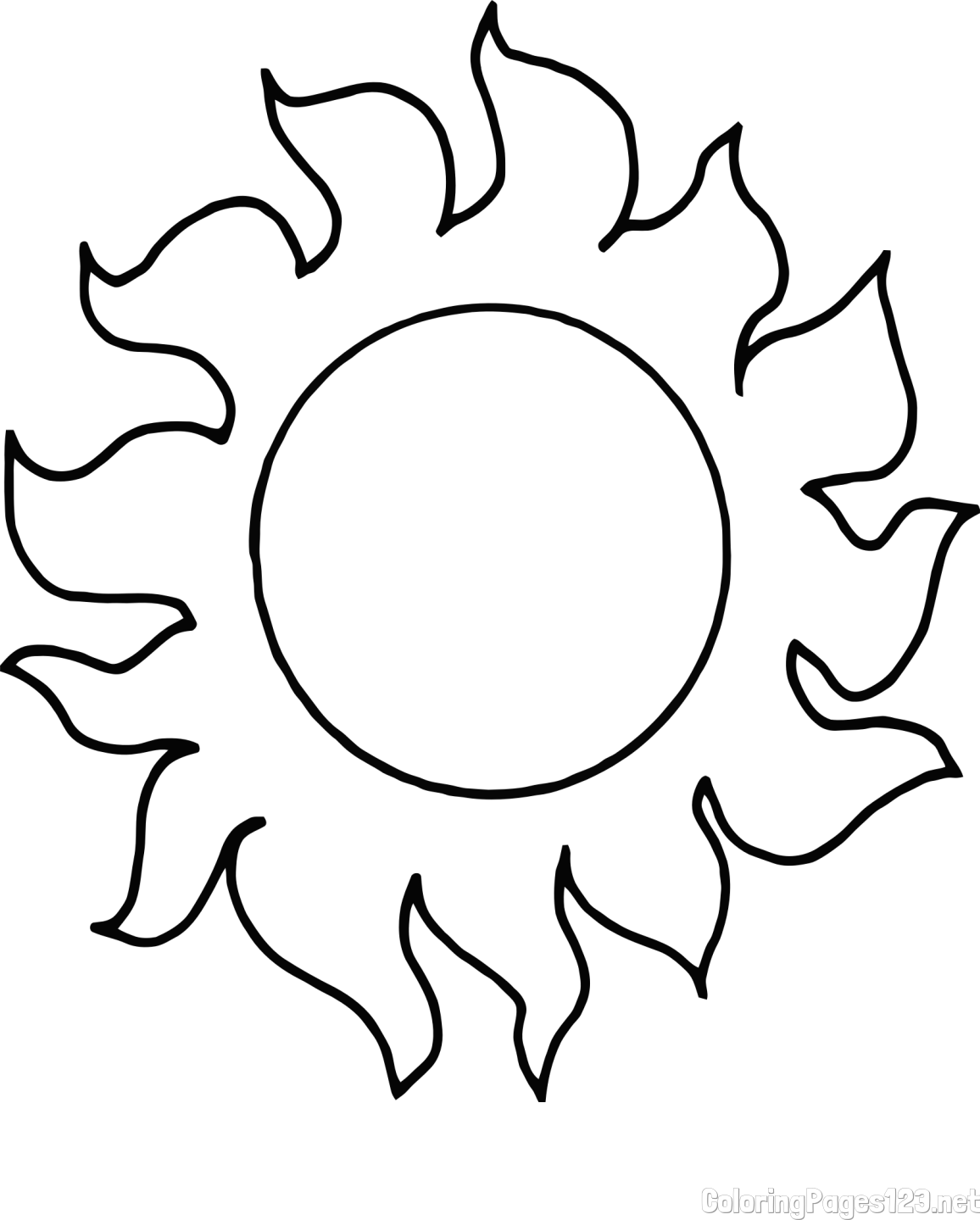 Easy Sun Coloring Page for Kids