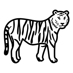 Easy Tiger Coloring Page