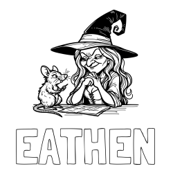 Online Created Coloring Page - EATHEN Coloring Page and Coloring Page of an Evil Witch and a Rat