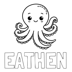 Online Created Coloring Page - EATHEN Coloring Page and Easy Coloring Page of a Simple Octopus