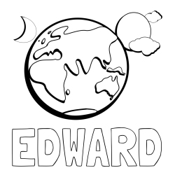 EDWARD Coloring Page alongside Earth, Sun, and Moon Coloring Page