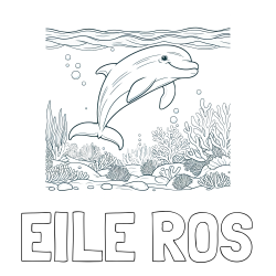 Online Created Coloring Page - ÉILE RÓS Coloring Page and Coloring Page of a Cute Dolphin Swimming in the Sea