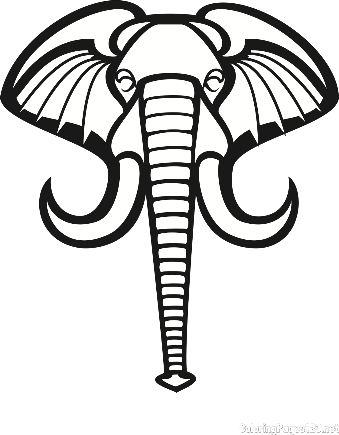 Elephant Head Coloring Page