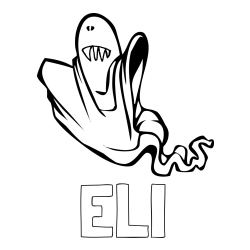 Online Created Coloring Page - ELI Coloring Page and Funny Ghost Coloring Page for Kids