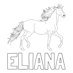 Online Created Coloring Page - ELIANA Coloring Page and Beautiful Unicorn Coloring Page
