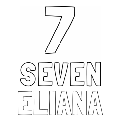 Online Created Coloring Page - ELIANA Coloring Page and Coloring of the Number Seven (7) with the Written Name