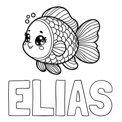Online Created Coloring Page - ELIAS Coloring Page and Coloring Page of a Cute Fish