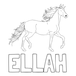 Online Created Coloring Page - ELLAH Coloring Page and Beautiful Unicorn Coloring Page