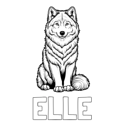 Online Created Coloring Page - ELLE Coloring Page and Beautiful Wolf Coloring Page