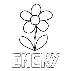 Online Created Coloring Page - EMERY Coloring Page alongside Simple Flower Coloring Page with